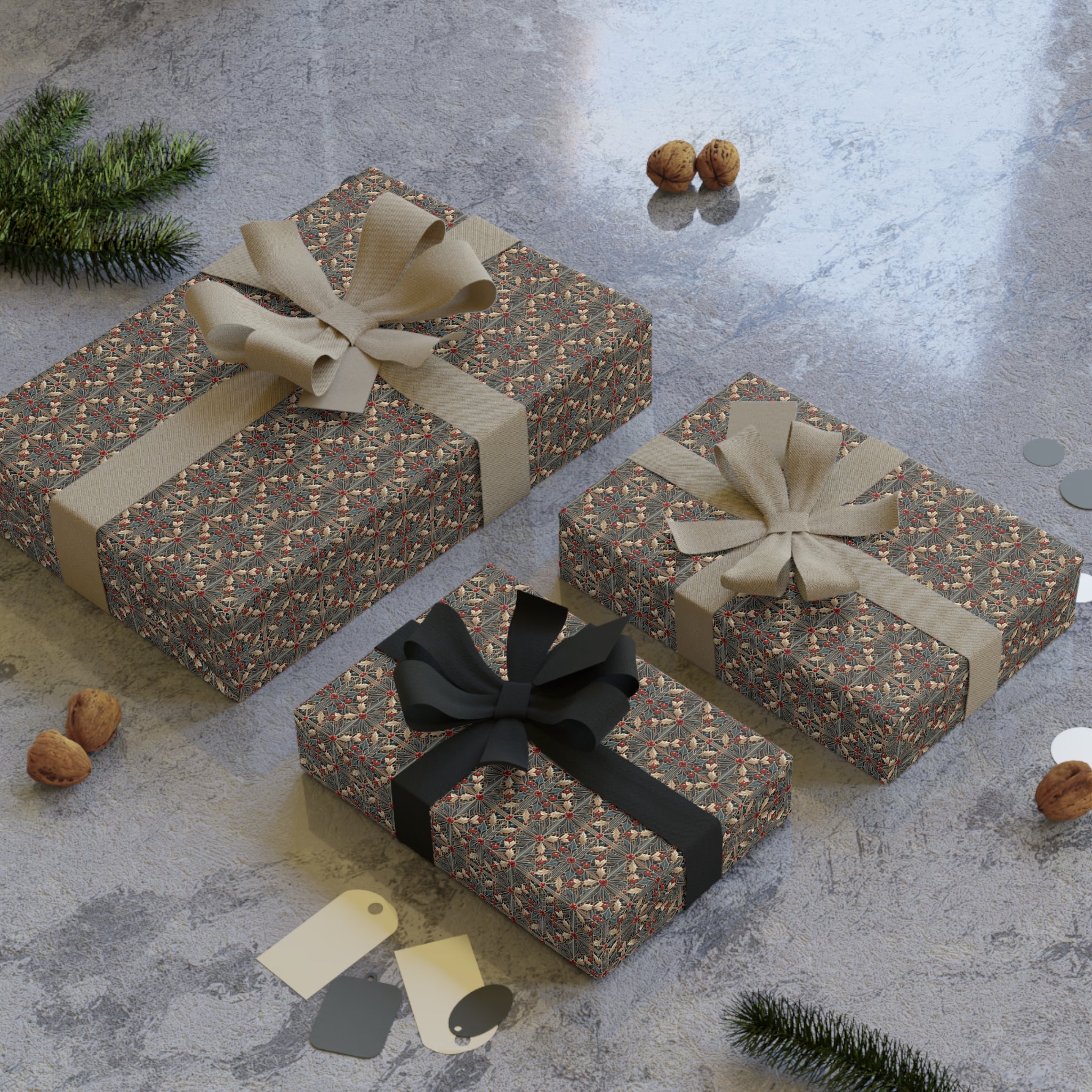 Refined Festive Joy Gift Wrapping Paper Rolls