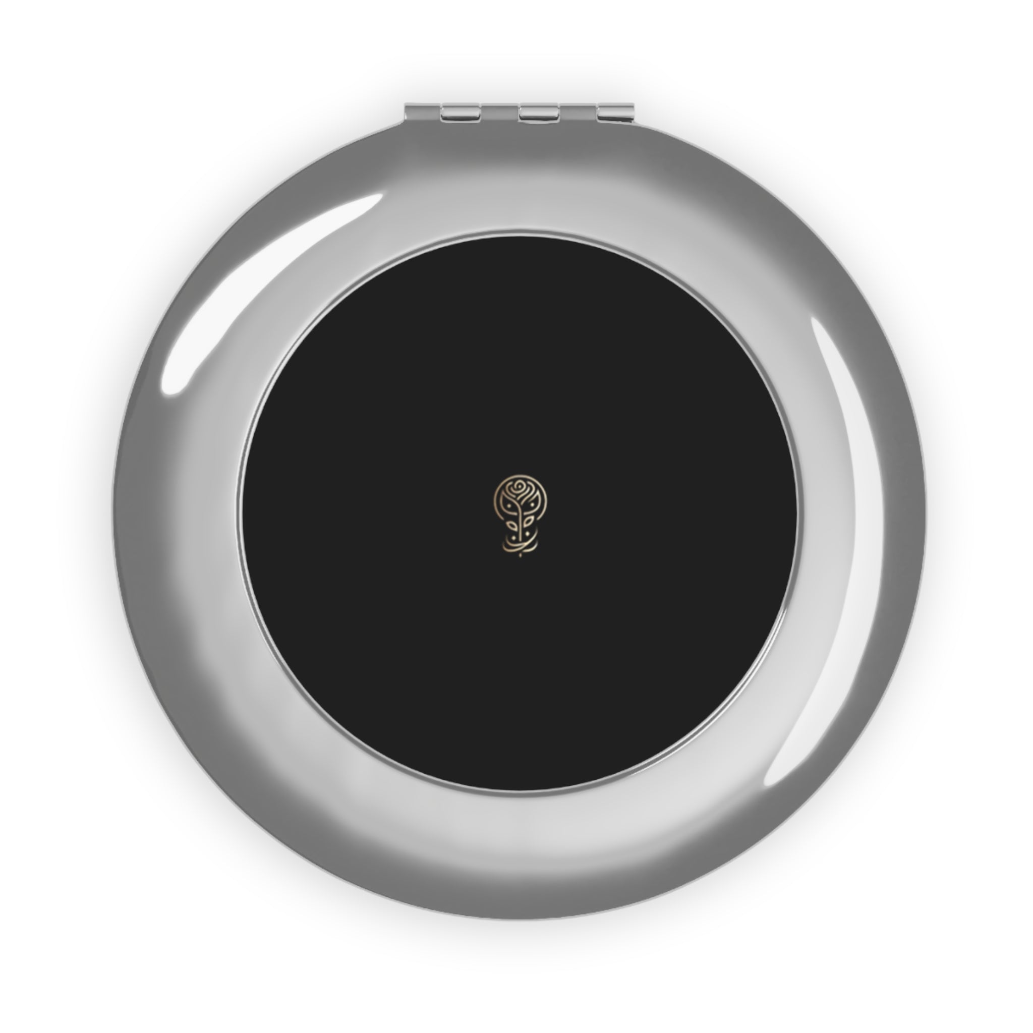 Compact Mirror with Stylish Metal Finish Jet Black Elegance