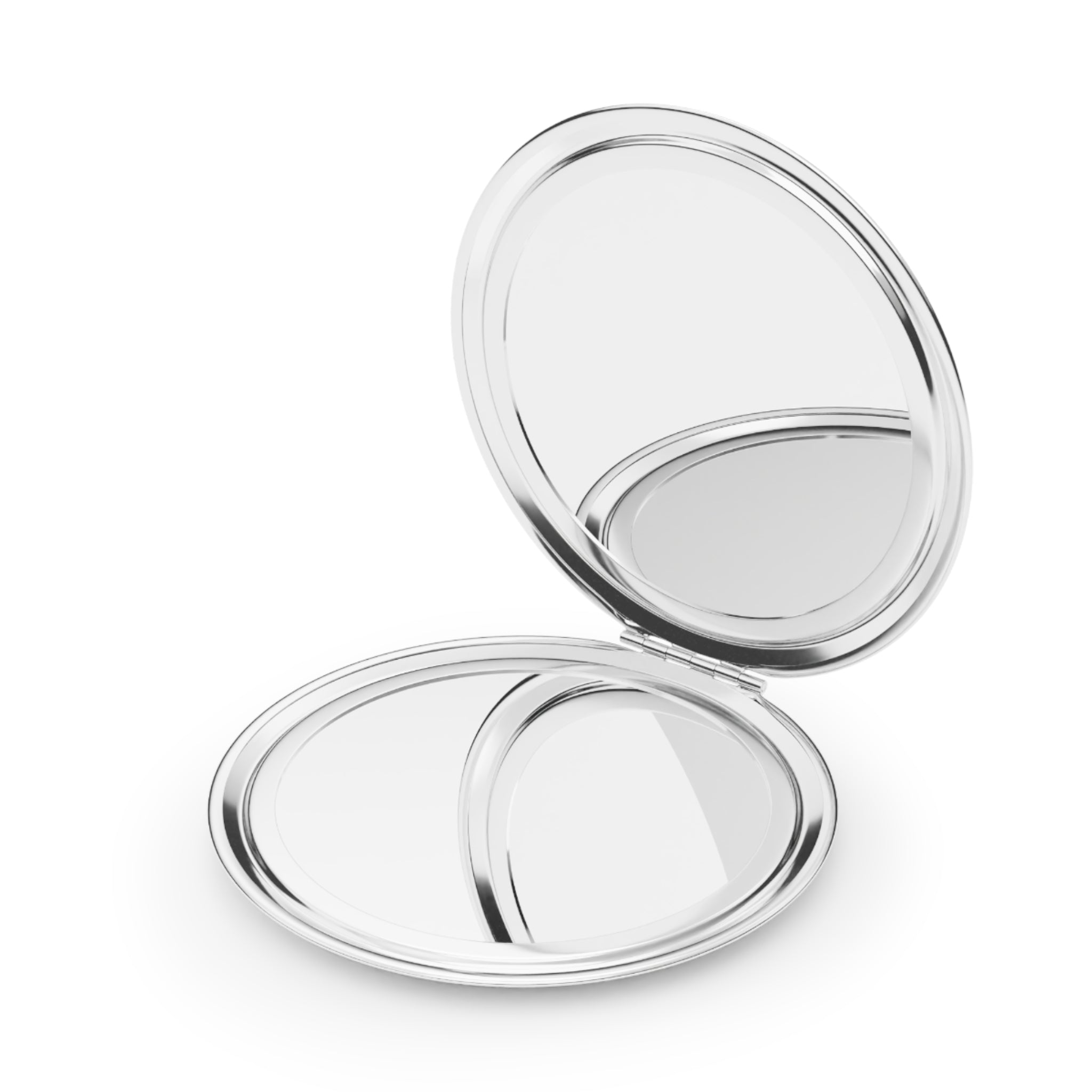 Compact Mirror with Stylish Metal Finish Jet Black Elegance