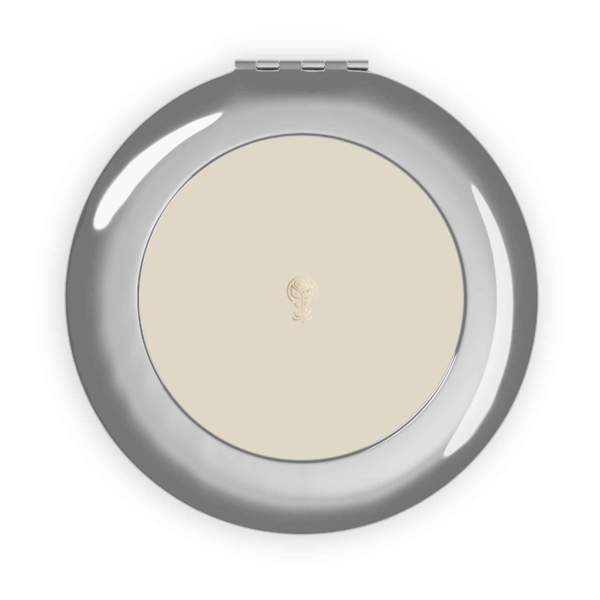 Compact Mirror with Stylish Metal Finish Cashmere Cream